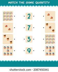 Match the same quantity of christmas. Counting game. Educational game for pre shool years kids and toddlers