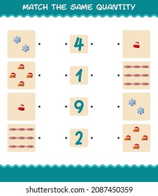 Match the same quantity of christmas. Counting game. Educational game for pre shool years kids and toddlers