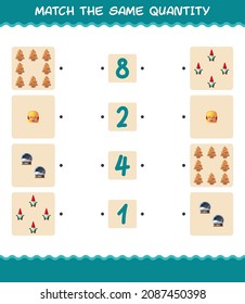 Match the same quantity of christmas. Counting game. Educational game for pre shool years kids and toddlers
