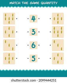 Match the same quantity of corn. Counting game. Educational game for pre shool years kids and toddlers