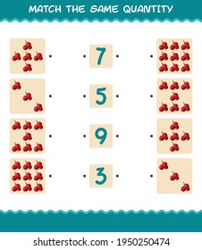 Match the same quantity of cranberry. Counting game. Educational game for pre shool years kids and toddlers