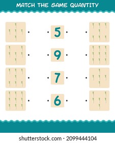 Match the same quantity of daikon. Counting game. Educational game for pre shool years kids and toddlers