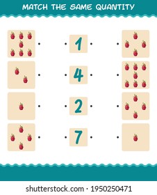 Match the same quantity of dragon fruit. Counting game. Educational game for pre shool years kids and toddlers