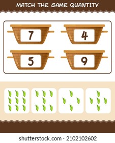 Match the same quantity of edamame. Counting game. Educational game for pre shool years kids and toddlers