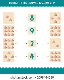 Match the same quantity of garlic. Counting game. Educational game for pre shool years kids and toddlers