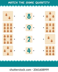 Match the same quantity of gingerbread cookie. Counting game. Educational game for pre shool years kids and toddlers