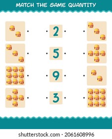 Match the same quantity of girls. Counting game. Educational game for pre shool years kids and toddlers