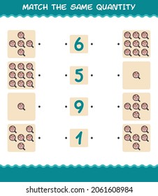 Match the same quantity of hot chocolate. Counting game. Educational game for pre shool years kids and toddlers