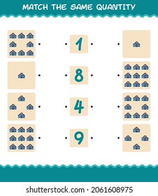 Match the same quantity of house. Counting game. Educational game for pre shool years kids and toddlers