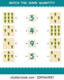 Match the same quantity of lettuce. Counting game. Educational game for pre shool years kids and toddlers