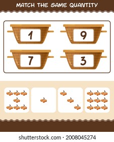 Match the same quantity of loquat. Counting game. Educational game for pre shool years kids and toddlers