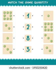 Match the same quantity of melon. Counting game. Educational game for pre shool years kids and toddlers