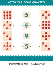 Match the same quantity of mitten. Counting game. Educational game for pre shool years kids and toddlers