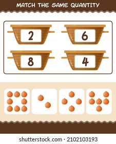 Match the same quantity of onion. Counting game. Educational game for pre shool years kids and toddlers