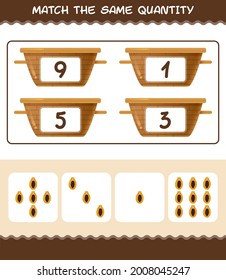 Match the same quantity of papaya. Counting game. Educational game for pre shool years kids and toddlers