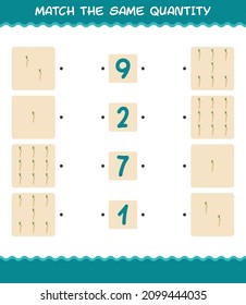 Match the same quantity of parsnip. Counting game. Educational game for pre shool years kids and toddlers