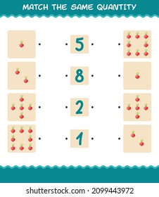 Match the same quantity of radish. Counting game. Educational game for pre shool years kids and toddlers