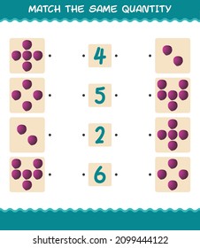 Match the same quantity of red cabbage. Counting game. Educational game for pre shool years kids and toddlers