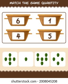 Match the same quantity of soursop. Counting game. Educational game for pre shool years kids and toddlers
