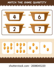 Match the same quantity of starfruit. Counting game. Educational game for pre shool years kids and toddlers