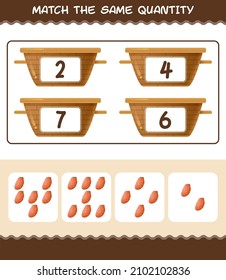 Match the same quantity of sweet potato. Counting game. Educational game for pre shool years kids and toddlers