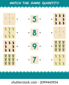 Match the same quantity of vegetables. Counting game. Educational game for pre shool years kids and toddlers
