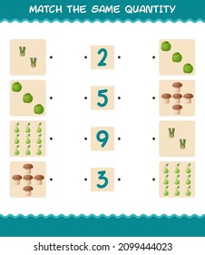 Match the same quantity of vegetables. Counting game. Educational game for pre shool years kids and toddlers