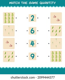 Match the same quantity of vegetables. Counting game. Educational game for pre shool years kids and toddlers