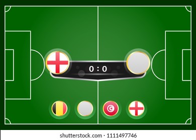 match schedule group g vector illustration. eps10.football tournament schedule. Nations flags info graphic. England versus Panama