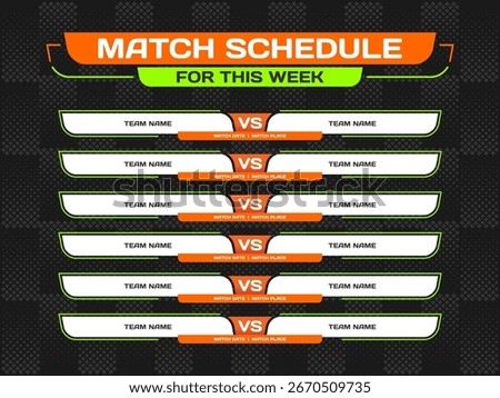 Match schedule for this week with modern design
