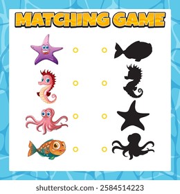 Match sea animals with their silhouettes