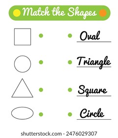 Match the Shapes Educational Game for Children. A variety of geometric figures for a small child to learn