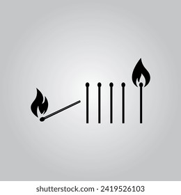 Match sign. Fire symbol icon. Flame concept. Stock vector illustration