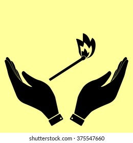 Match  sign. Flat style icon vector illustration.