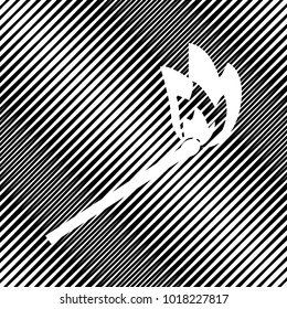 Match sign illustration. Vector. Icon. Hole in moire background.