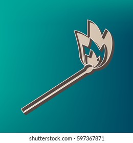Match sign illustration. Vector. Icon printed at 3d on sea color background.