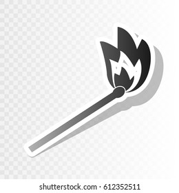 Match sign illustration. Vector. New year blackish icon on transparent background with transition.