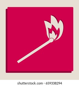 Match sign illustration. Vector. Popart-style icon.