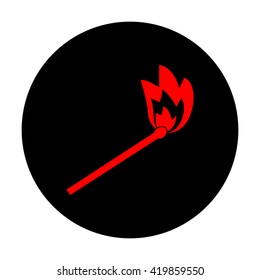 Match sign. Red vector icon