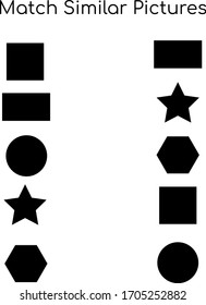 Match similar Picture. vector illustration. For pre school education, kindergarten and kids and children. shapes