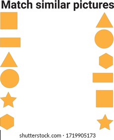 Match similar Picture. vector illustration. For pre school education, kindergarten and kids and children. Geometric shapes