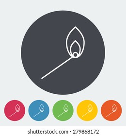 Match. Single flat icon on the circle. Vector illustration.