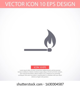 Match stick burns vector icon. Burning matchstick sign.vector icon Fire symbol. vector icon Download arrow, handshake, tick and heart. Flat circle buttons.