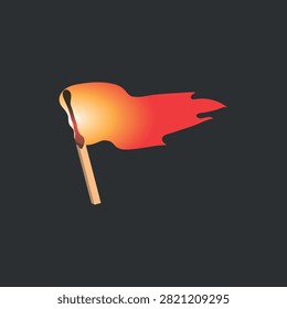 match stick fire flag vector image