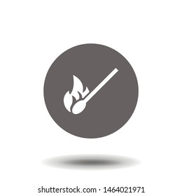 match stick with fire vector icon. Flat design. Simple vector illustration for graphic and web design. EPS 10