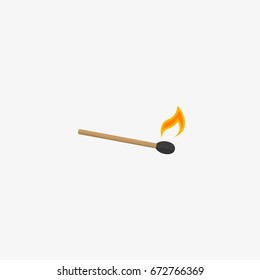 match stick with fire vector icon