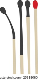 Match stick icon set, wooden matchstick, cartoon style match icon. Match graphic design elements, ideal for digital designs and projects Caravan, Camping Tent, Hiking, Travel, Outdoor, Forest, Tree.