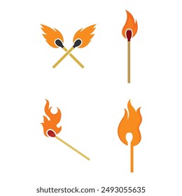 match stick logo vector icon illustration design 