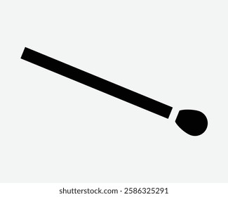 Match Stick Matchstick Lighter Light Shape Fire Burn Wooden Tool Icon Black White Symbol Sign Graphic Illustration Vector