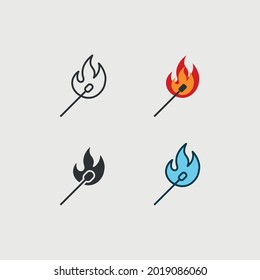 match stick vector icon fire